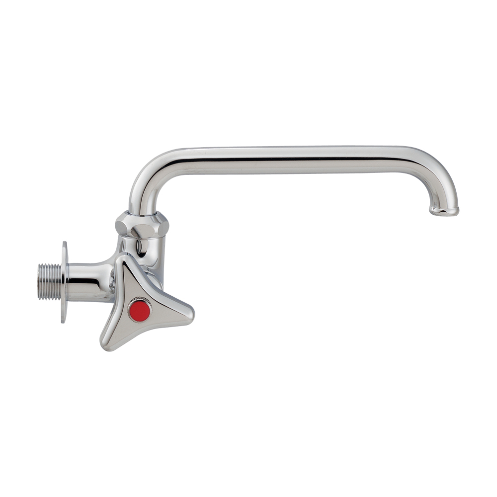 カクダイ 【724-601-13】 左ハンドル横形スワン水栓 単水栓 厨房用横形